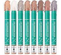 Meilury Set of 8 Eye Shadow Sticks Cream Highlighter Eye Shadow Sticks Pearl Champagne Bronze Taupe Cocoa Stone Putty Amethyst Shiny Smoky Matte Eye Pencil Eyeliner