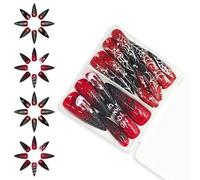MEILVMEIJI 48Pieces Fake Nails Spiders Web With Web Design For Women Easy Application