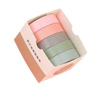 MEILVMEIJI 5Rolls Journal Decorative Tape Aesthetic Tape 10mmX2M Water Resistant Paper Tape for Scrapbooking Journal