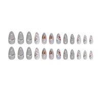 MEILVMEIJI Almond Fake Nails Glues On Nails Gradients Acrylic Nails 12Sizes 24pcs Stick On Nails for Women Girls