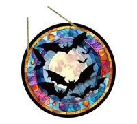 MEILVMEIJI Bat Stained Glass Suncatchers Window Hanging Decorations,Halloween Bat Glass Ornament for Window,Home,Kitchens