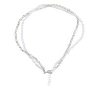 MEILVMEIJI Double Layer Imitation Pearls Necklace with Magnetic Clasp Clavicle Chain Accessory for Elegant Women and Social Event
