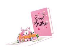 MEILVMEIJI Elegant Popup Invitation Card for Mother's Day Handmade Greeting Card with Envelope Foldable Paper Blessing