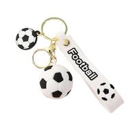 MEILVMEIJI Large Realistic Soccer Ball Keychain Soft Rubber Charm Bag Hanging Decoration For Sports Fan Couples