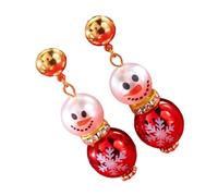 MEILVMEIJI Stylish Festival Snowman Imitation Pearls Earrings Christmas Party Jewelry Ear Accessories For Women And Kids