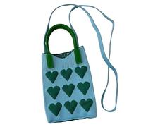 MEILVMEIJI Stylish Love Knit Pattern Crossbody Bag Adjustable Strap for Women Comfortable Wear Spacious Interior