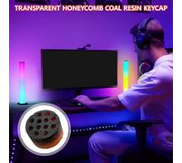 MEILVMEIJI Translucent Honeycombs Coal Keycap Light Transmitting Resins Keycap for Backlit Mechanical Keyboards
