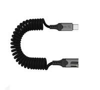 MEILVMEIJI USB5 Spring Cable 240W Charging 80Gbps Data Transfer 16K Display Type C Male to Male Braided Cord