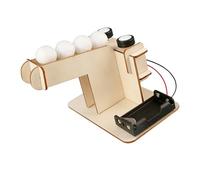 MEILVMEIJI Wooden Automatic Ball Launching Science Project STEM Educational Toy for Physics and Mechanics Concepts