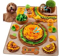 Meilzer Large Snuffle Mat for Dogs 40'' x 27.5'' Sniff Mat with Hedgehog Puzzle Toy Squeaky Mushrooms Interactive Toys Portable Feeding Mat for Foraging Skills