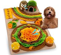 Meilzer Pet Snuffle Mat for Dogs Hedgehog Puzzle Toy Large Sniffing Mat with Squeaky Mushrooms Portable Indoor/Outdoor Digging Mat for Foraging Skills & Stress Relief