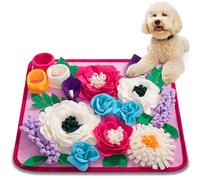Meilzer Snuffle Mat for Dogs Pet Treats Feeding Mat for Small/Medium Breed Dogs Non-Slip/Portable/Durable Interactive Dog Puzzle Toys Encourages Natural Foraging Skills (Rose Pink)