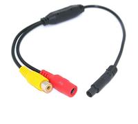 Meimeier 4-Pin to RCA Adapter, Male 4-PIN to Female RCA, Car Rear View Camera Connect, 12V DC, 1 Amp, 27g, Black, Matte Finish