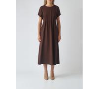 MEIMEIJ Flared Midi Dress in Viscose Blend with Short Sleeves and Crew Neck - Size: 44 - female