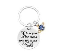 Meimimix Moon Saturn Keychain Music Lover Singer Song Inspired Fans Gift Love you to the moon and to the Saturn, Silver, S