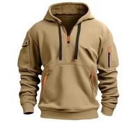 MEIMIYI Men Sweatshirt Men Casual Fashion Solid Color Long Sleeve Sweatshirt Men Hoodied Men Youth Classic All-Match Sweatshirt N-Khaki XL