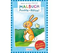 Mein erstes kleines Malbuch: Punkte-Rätsel: Mit tollen Stickern | Punkt-zu-Punkt-Bilder fürs erste Rätseln und Malen für Kindergarten-Kinder ab 3 Jahren