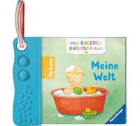 Mein Knuddel-Knautsch-Buch: flip&pop. Meine Welt (mit Pop-it Beißleiste); weiches Stoffbuch, waschbares Badebuch, Babyspielzug ab 0 Monate, Sensorik Spielzeug aus Silikon