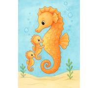 Mein Seepferdchen Notizheft: 150 linierte Seiten à DINA5: Perfekt für Schule, Notizen, Tagebuch, Skizzen und kreative Ideen | Süßes Seepferdchen-Design