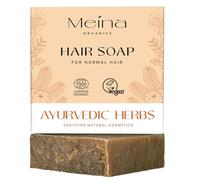 Meina Organic Ayurveda Hair Soap Bar with Amla, Shikikai, Neem and Vetiver, 100% Natural Certified, Shampoo Bar Substitute, Vegan, Plastic Free, Perfect for Travel, 80g
