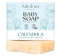 Meina Organic Baby Soap Bar with Calendula, 100% Natural Certified, Extra Gentle Formula, No Allergens, Without Palm Oil, Vegan, Plastic Free, 100g