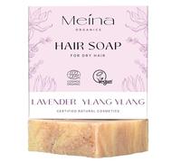 Meina Organic Hair Soap Bar for Dry Hair and Scalp with Lavender and Ylang Ylang, 100% Natural Certified, Shampoo Bar Substitute, Vegan, Plastic Free, Perfect for Travel, 80g