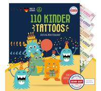 MeinBaby123 550 Skin-friendly Children's Tattoos with Monsters, Monster Tattoos, Children's Tattoos for Sticking, Vegan & Made in Germany (5 x Monsters)