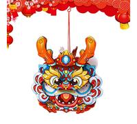 Meindin Dragon Lantern | Paper | Red, Blue, Orange | Casual, Festive, Educational | Unfinished | Tabletop | 35x23cm/13.78x9.06 inches | New Year, Spring Festival