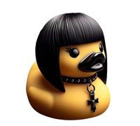 Meindin Duckieville Duck Figurines, Resin Evil Rubber Duck Statues, Rock Duck, Gothic Sculpture Punk Animal Figurine, Collectible Figurines Duckieville Duck, Home Decor