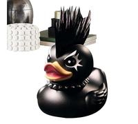 Meindin Duckieville Duck Figurines, Resin Evil Rubber Duck Statues, Rock Duck, Gothic Sculpture Punk Animal Figurine, Collectible Figurines Duckieville Duck, Home Decor