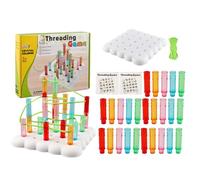 Meindin Lacing Toy,Stacking Blocks Game | Threading Peg Blocks Puzzle for Two-Player Battle Preschool Learning Sensory Education Problem-Solving Travel Activity