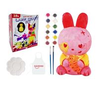 Meindin Paint Your Own Lamp Kit,Bunny Crafts Night Light | Creative Interactive Cute Painting Lamp Kit for School Girls Boys Teens Kids Family Activity Halloween Christmas