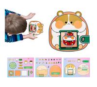 Meindin Quiet Stickers Book, Quiet Activity Cartoon Crafting Toy, Develop Boys Girls Learning Skills Enrich Imagination Toy for Dormitory, Study Room