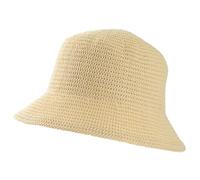 MEINICIY Womens Bucket Hat, Beach Sun Hat for Women, Bamboo Mesh Woven Foldable Packable, Beige 2, One Size