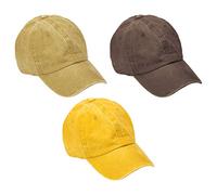 MEINICY 3 Pack Plain Washed Retro Adjustable Baseball Caps Gift for Men/Women Unstructured Cotton, One Size