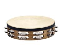 Meinl 2 Row Headed Wood Tambourine Steel Jingles Walnut Brown
