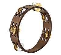 Meinl 2 Row Tambourine Hammered Jingles Walnut Brown
