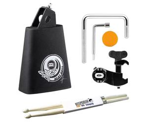 Meinl AN-BB Cowbell 4.5 Inch Anika Nilles Signature Beat Bell with Keepdrum Drumsticks