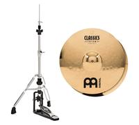 Meinl Classics Custom 14" Powerful Hi-Hats & Heavy Duty Two-Leg Hi-Hat Stand by Gear4music
