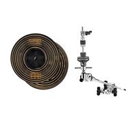 Meinl Classics Custom Dark 8" Micro Stack Hats & Meinl X-Hat Auxiliary Hi-Hat Arm with Clamp
