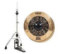 Meinl Classics Custom Dual 14 Hi Hats & Heavy Duty Two-Leg Hi-Hat Stand by Gear4music