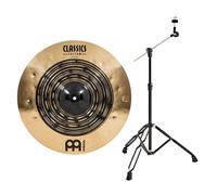 Meinl Classics Custom Dual 18 Crash Cymbal & Gear4music Boom Arm Stand Black
