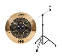 Meinl Classics Custom Dual 20 Crash Cymbal & Gear4music Boom Arm Stand Black