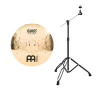Meinl Classics Custom Extreme Metal 18" Crash & Gear4music Boom Arm Stand Black