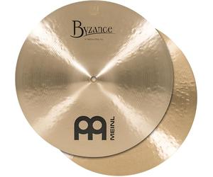 Meinl Cymbals Byzance Traditional Hihat Medium Cymbal 14 inch (Video) for Drum Kit (35,56cm) - Pair - B20 Bronze, Traditional Finish (B14MH)