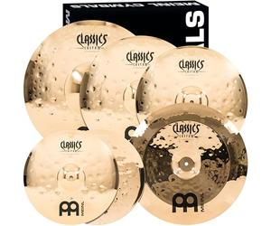 Meinl Cymbals Classics Custom Extreme Metal Cymbal Set - with 14 Inch Hi-Hat, 2 Crash Cymbals, China and Ride Drum Cymbal - B12 Bronze, Brilliant Finish (CCEM-CS1)