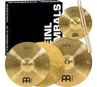 Meinl Cymbals Cymbal Set Box Pack with 13" Hihats, 14" Crash, Plus Free 10" Splash, Sticks, Lessons - HCS Traditional Brass - Made in Germany, 2-Year Warranty (HCS1314
