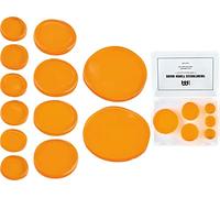 Meinl Cymbals Drum Honey Dampening Gel Pads, 12 Piece Assortment with Varying Sizes - Includes Container and Dividers (MDHA), Orange