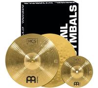 Meinl Cymbals HCS Starter Cymbal Set - with 13 Inch Hi-Hat and 8 Inch Splash Drum Cymbal - Brass, Traditional Finish (HCS-CS1)