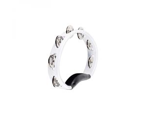 Meinl HandHeld ABS Tambourine Single Row Steel Jingles White